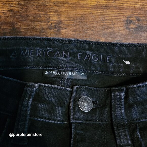 American Eagle Jeans 2 S Jegging 360 Next Level Stretch Super Hi Rise Black Wash - Picture 4 of 12